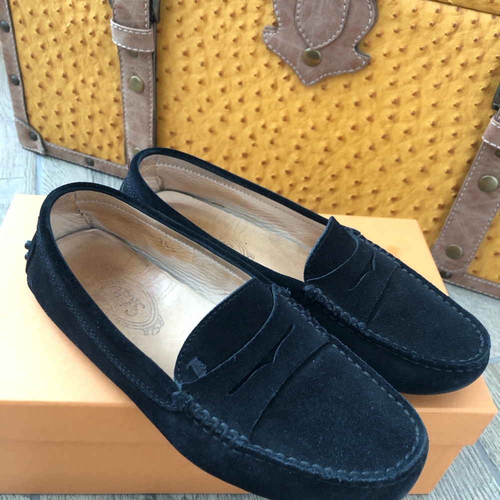 Tod's Women's Black Suede Loafers